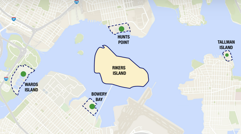 NYC DEP is studying the possibility of consolidating four wastewater resource recovery facilities onto Rikers Island. The existing facilities are nearly 100 years old.